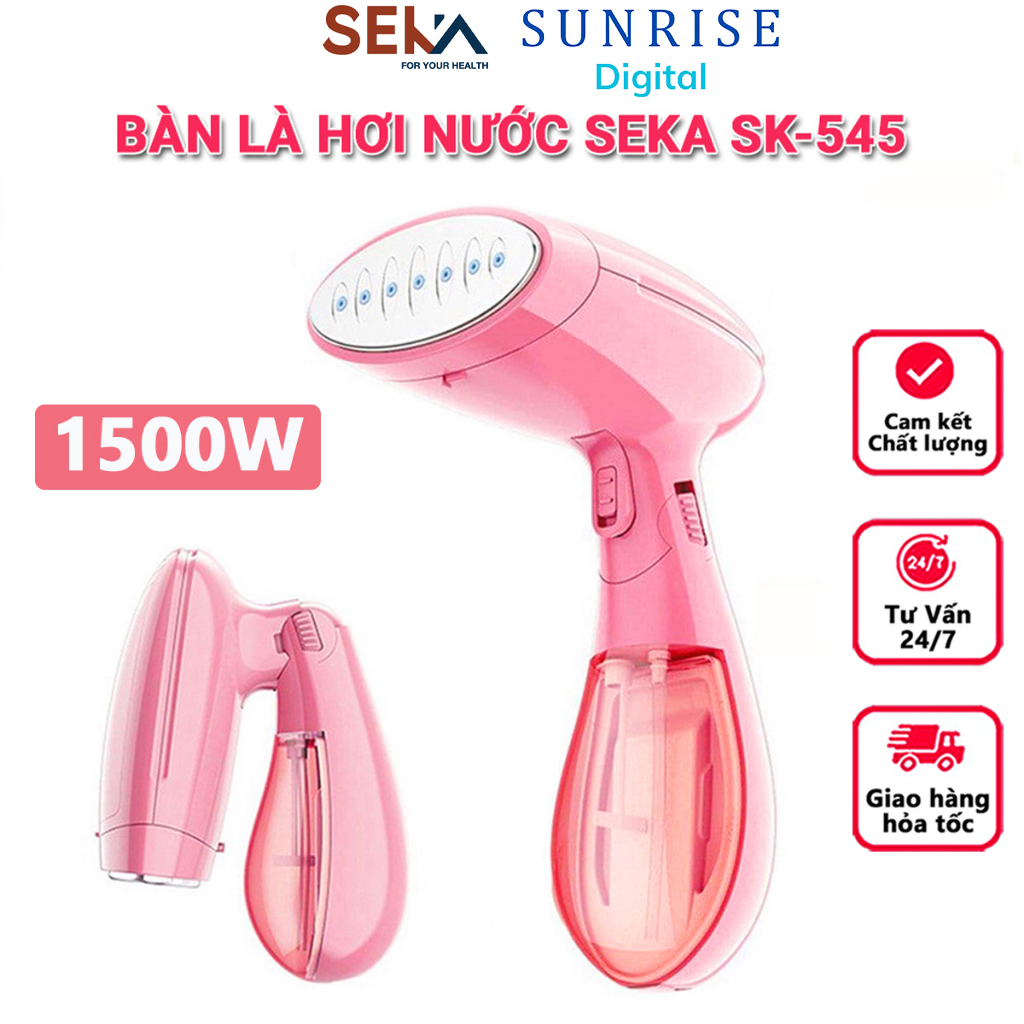 Bàn là hơi nước Seka SK-545 cầm tay công suất 1500W gấp gọn tiện lợi ủi nhanh mọi loại vải - Sunrise Digital
