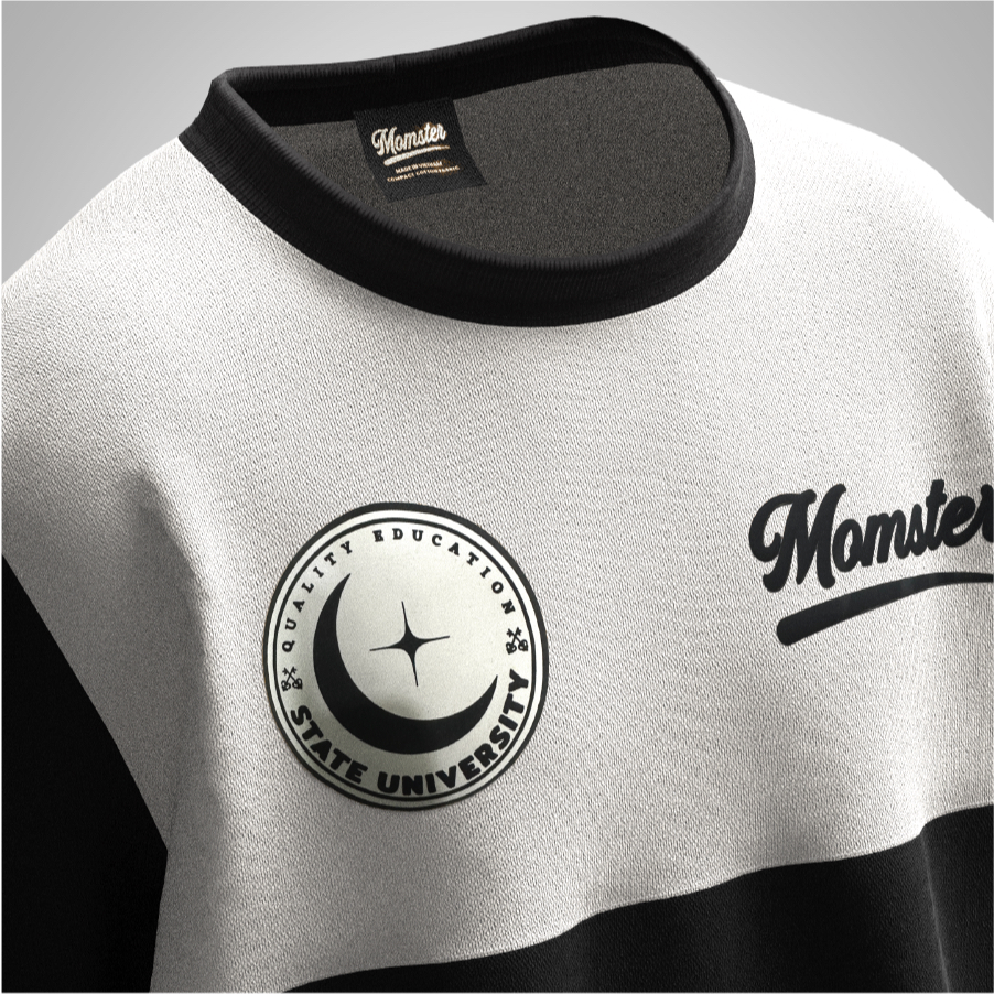 Áo Thun BOXY MOMSTER - UNI BLACK TEE