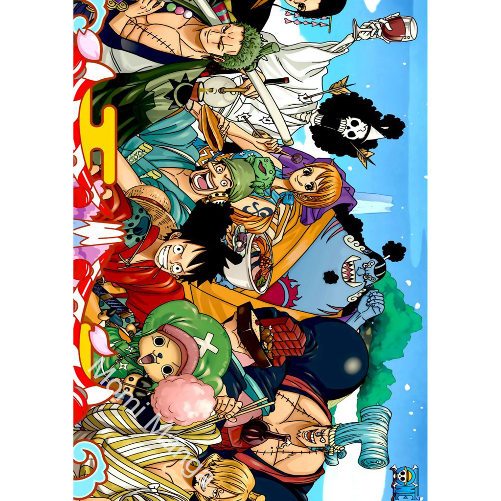 Poster Phim Hoạt Hình One Piece Nhân Vật Băng Mũ Rơm Dán Tường Trang Trí MS: 453