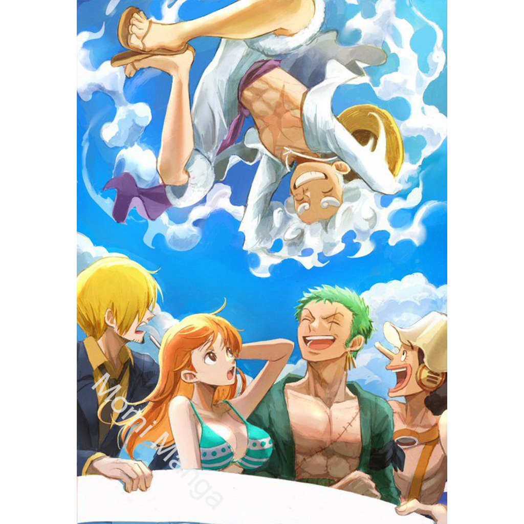 Poster Phim Hoạt Hình One Piece Nhân Vật Băng Mũ Rơm Dán Tường Trang Trí MS: 453