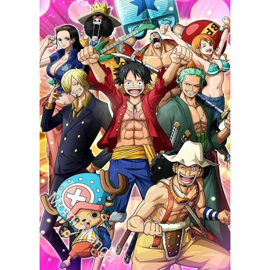 Poster Phim Hoạt Hình One Piece Nhân Vật Băng Mũ Rơm Dán Tường Trang Trí MS: 453