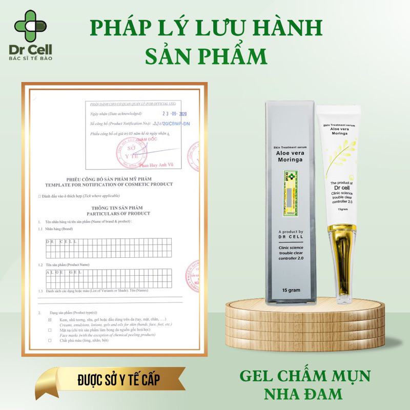 Gel nha đam giảm mụn, mờ thâm, chiết xuất hoàn toàn từ thiên nhiên 15ml SAN25