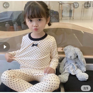 Bộ quần áo dài tay gân tăm thun lạnh bé trai bé gái D32