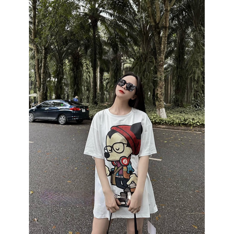 Áo Thun Chuột Đội Nón MICKEY Chất Loại 1 Mịn Mát In 2 Mặt Cao Cấp