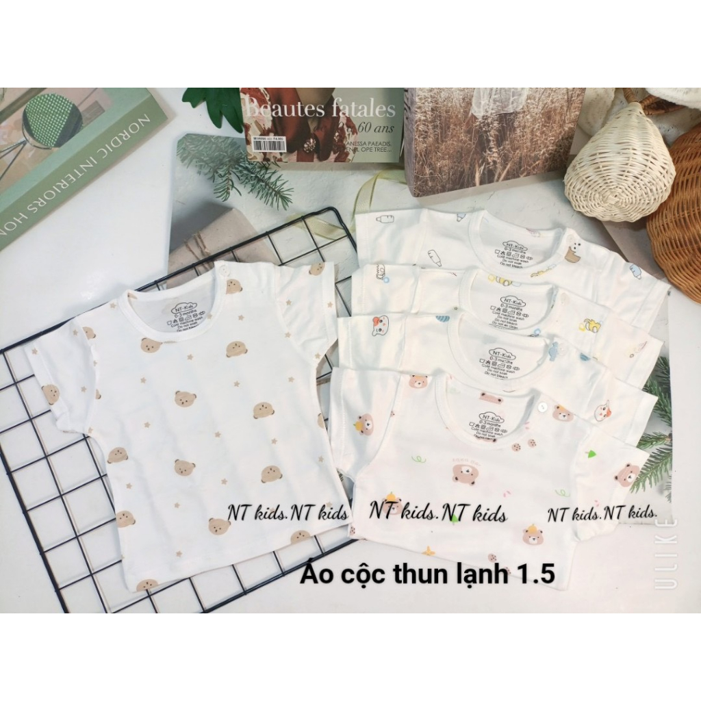 Áo cộc tay cúc vai cho bé chất thun lạnh