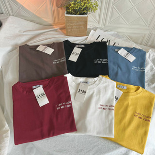 Áo thun 3158 form rộng mẫu "I Love My Work" trước ngực form áo unisex