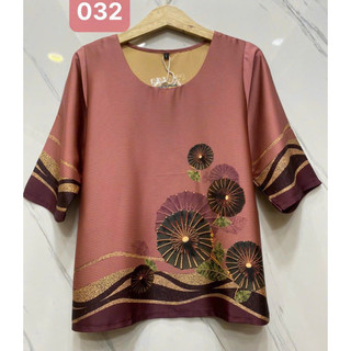 Áo lụa hoa nữ trung niên chất lụa cotton mềm mát đủ size 50-75kg