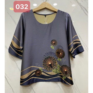 [HOẢ TỐC HCM] Áo Lụa Hoa Nữ Trung Niên Chất Lụa Cotton Mềm Mát Đủ Size 50-77kg