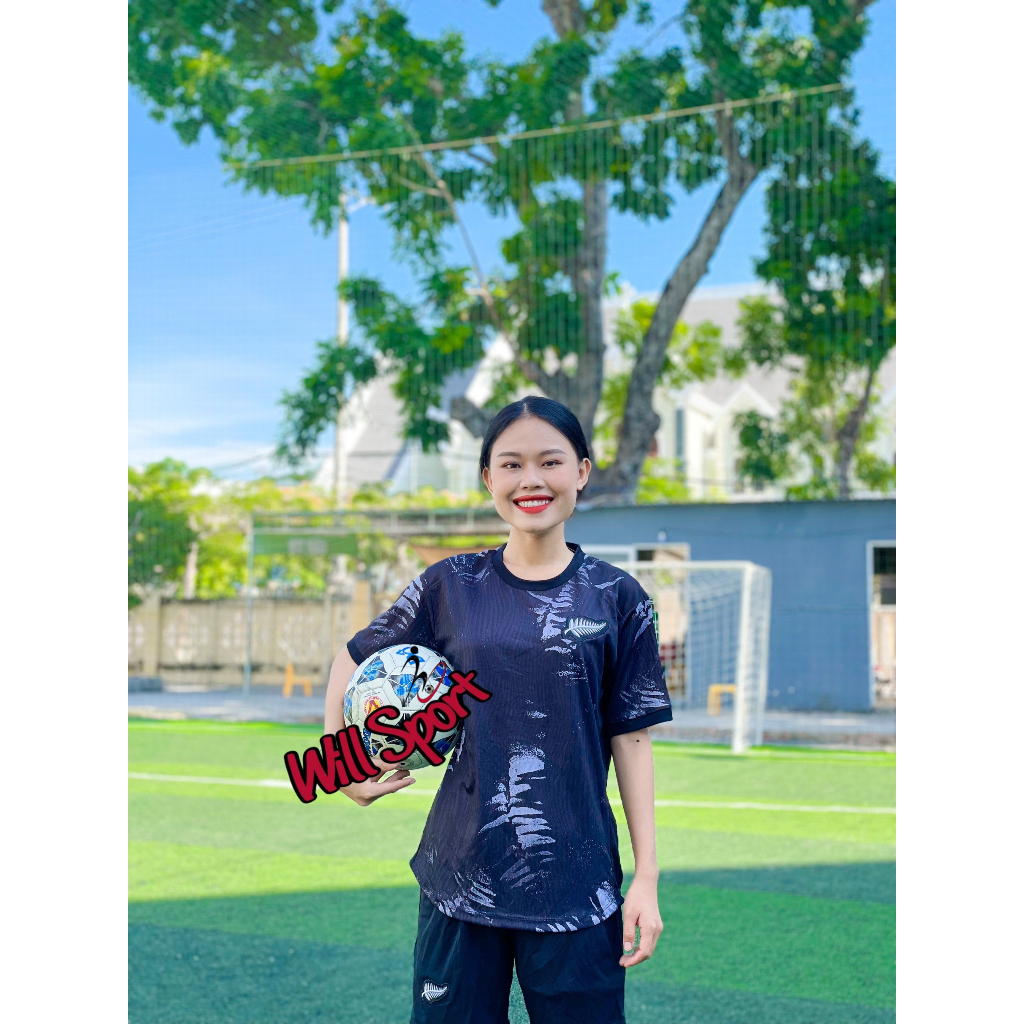 ÁO BÓNG ĐÁ TUYỂN NEW ZEALAND ĐEN MÈ 2024 - BỘ QUẦN ÁO BÓNG ĐÁ THUN MÈ NEW ZEALAND MẪU THẬT 2024