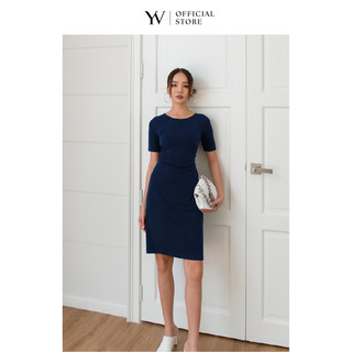 Đầm thun nhún hông đen - YV LE & CO