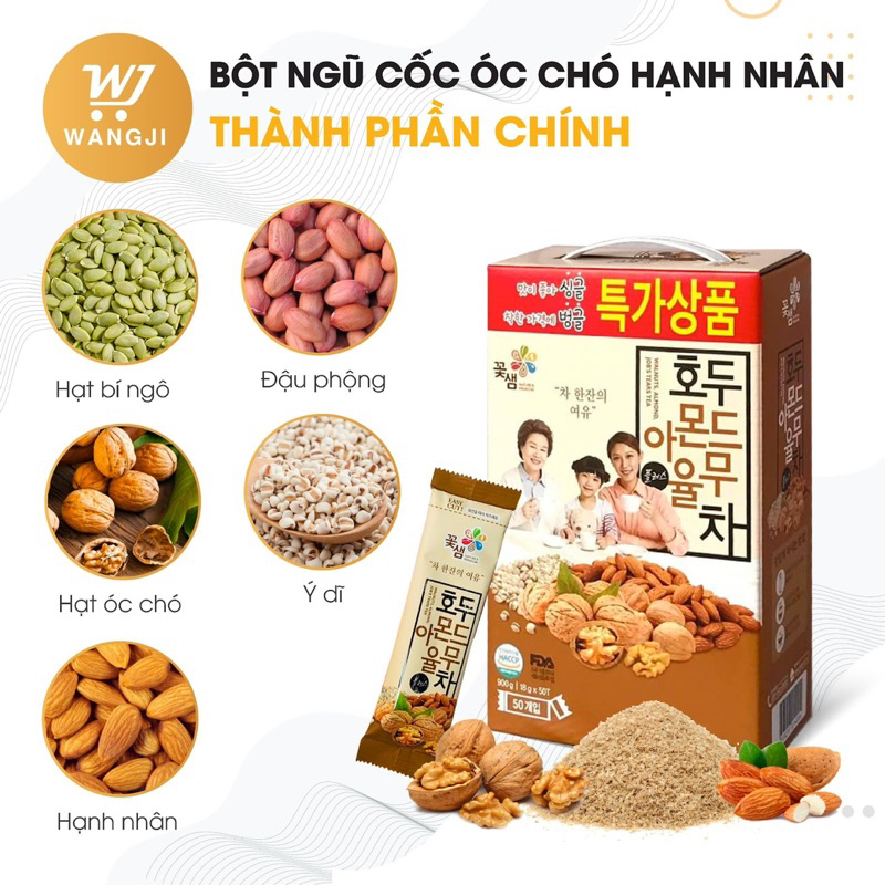 Bột ngũ cốc dinh dưỡng Hàn Quốc hộp 50 gói - HSD 26/12