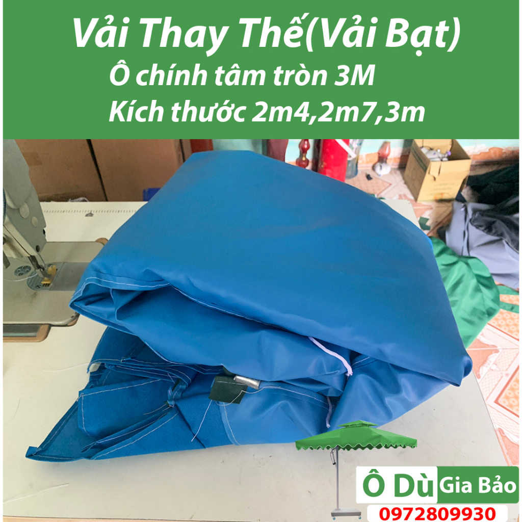 Vải Bạt  Mái Ô Thay Thế Chính Tâm Tròn 2m4 2m7 3m