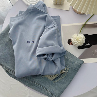 Áo thun 3158 form rộng mẫu " SUN " trước ngực form unisex
