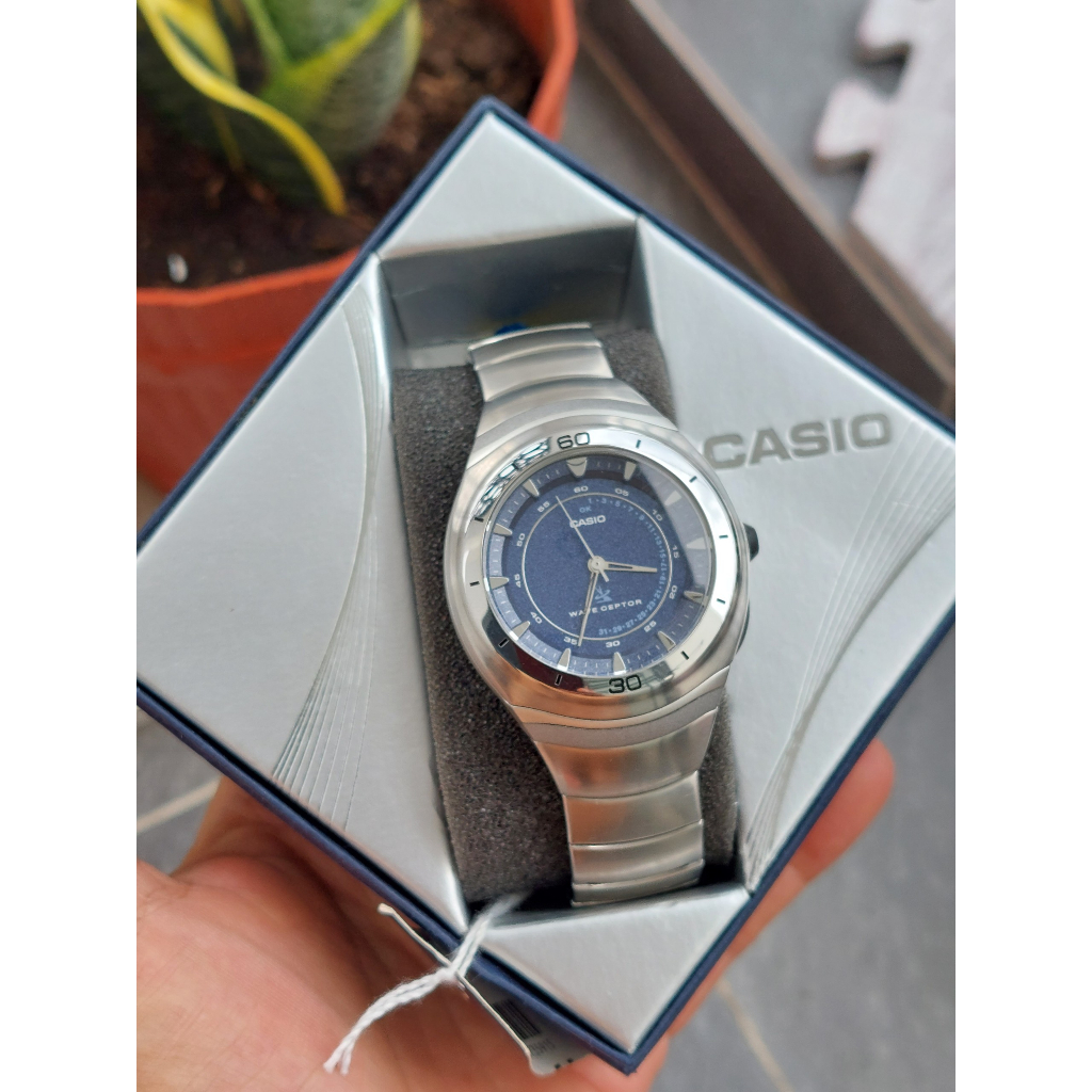 Đồng hồ nam Casio mặt xanh ánh kim hàng Nhật chạy pin