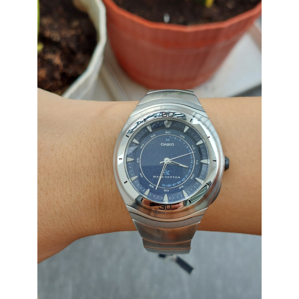 Đồng hồ nam Casio mặt xanh ánh kim hàng Nhật chạy pin