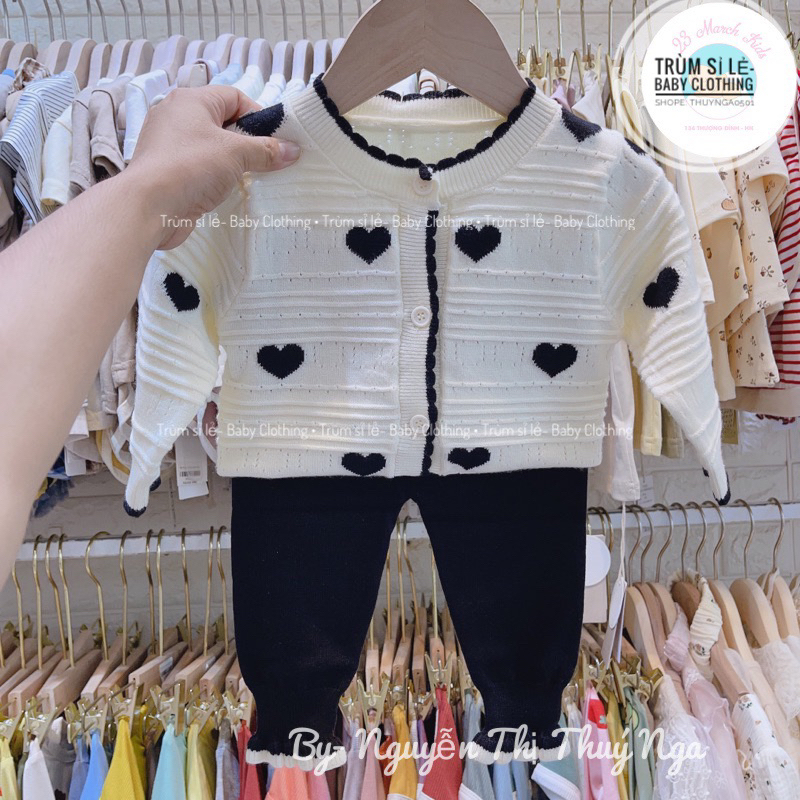 Bộ quần áo len đáng yêu cho bé gái phong cách Hàn