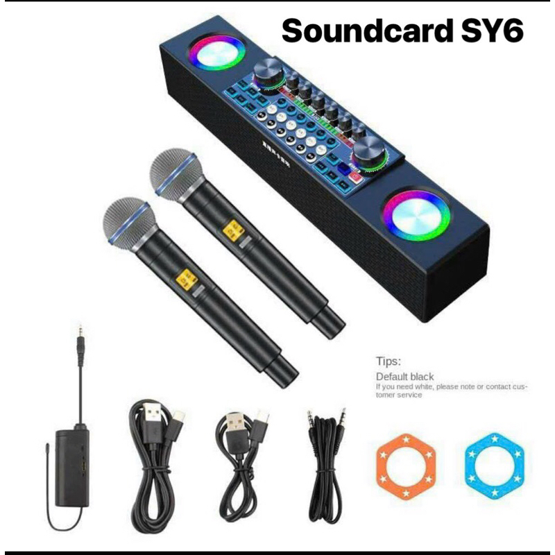 Loa Bluetooth SY6 AUDIO live Stream Kèm 2 micro karoke không dây