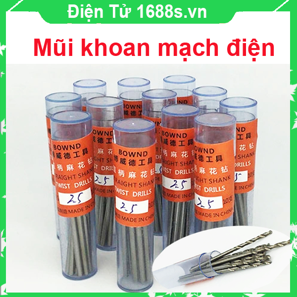 Mũi khoan các loại từ 0.5-2.8mm ( 1 hộp 10 mũi) - 1688s.vn