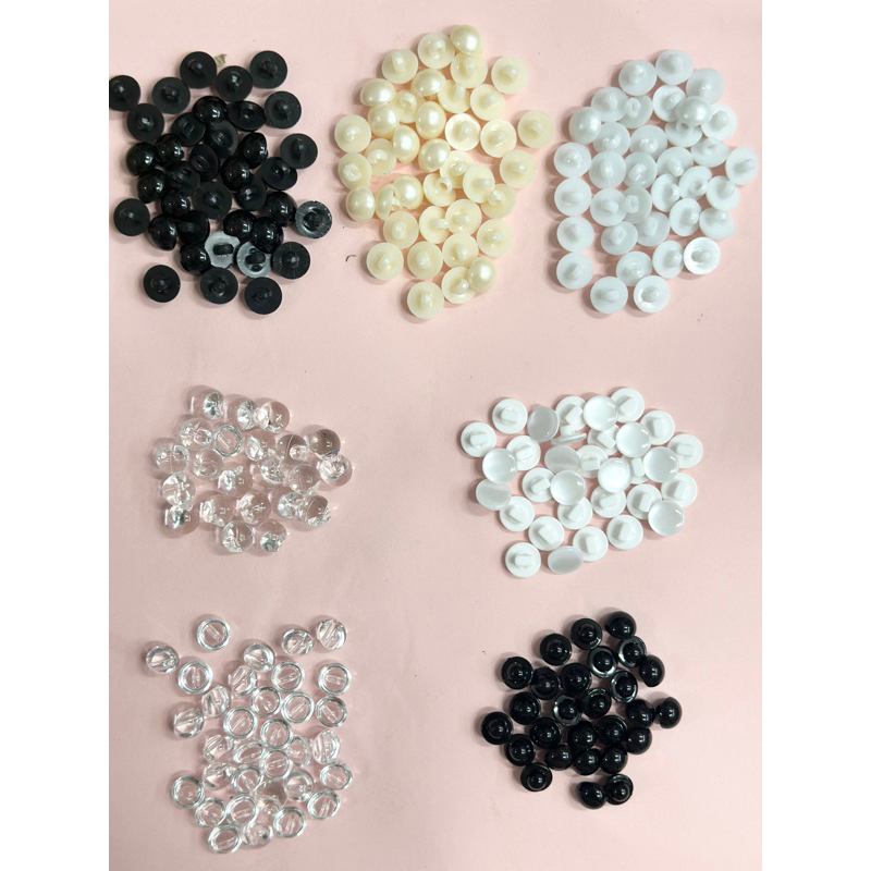 Sét 10 nút ngọc có chân/nút trong có chân ngắn