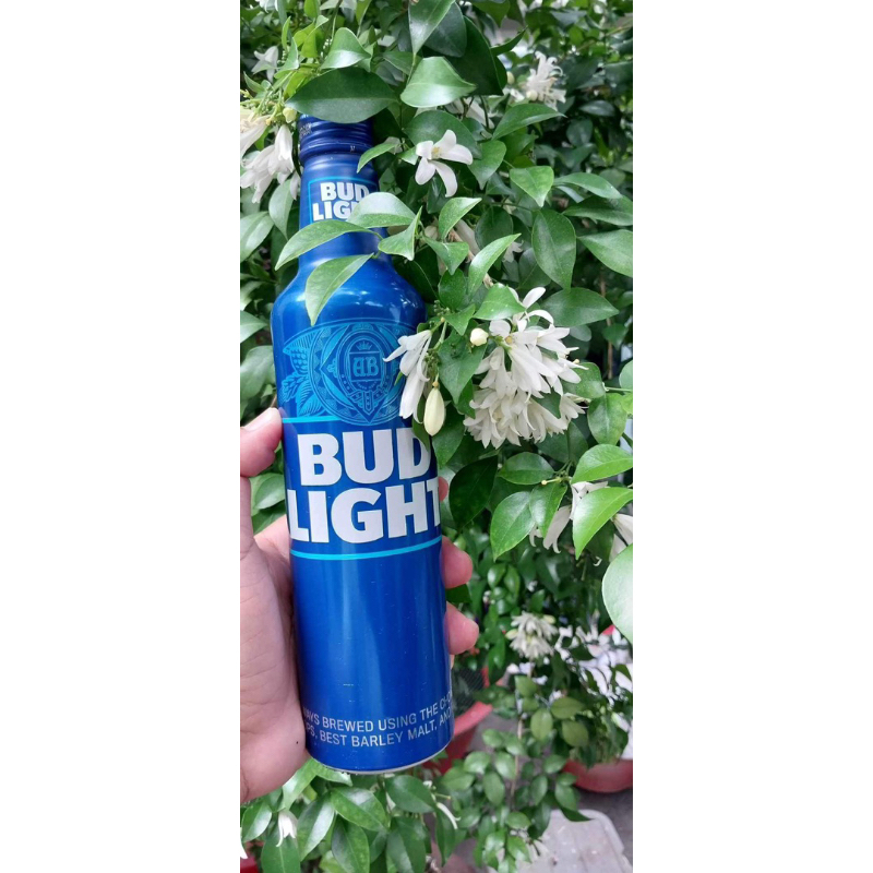 Bia Budlight nhập mỹ chai nhôm 473ml date 3/2024