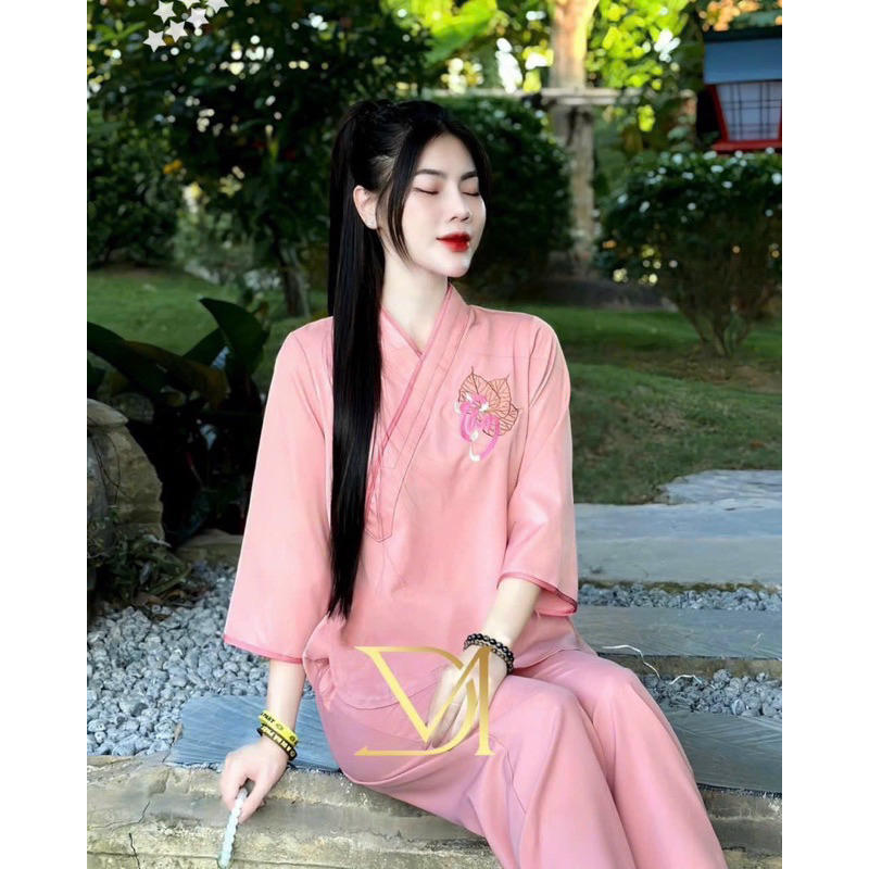 SÉT BỘ PHÁP PHỤC THIÊU HÌNH TAY LỠ PHỐI QUẦN DÀI