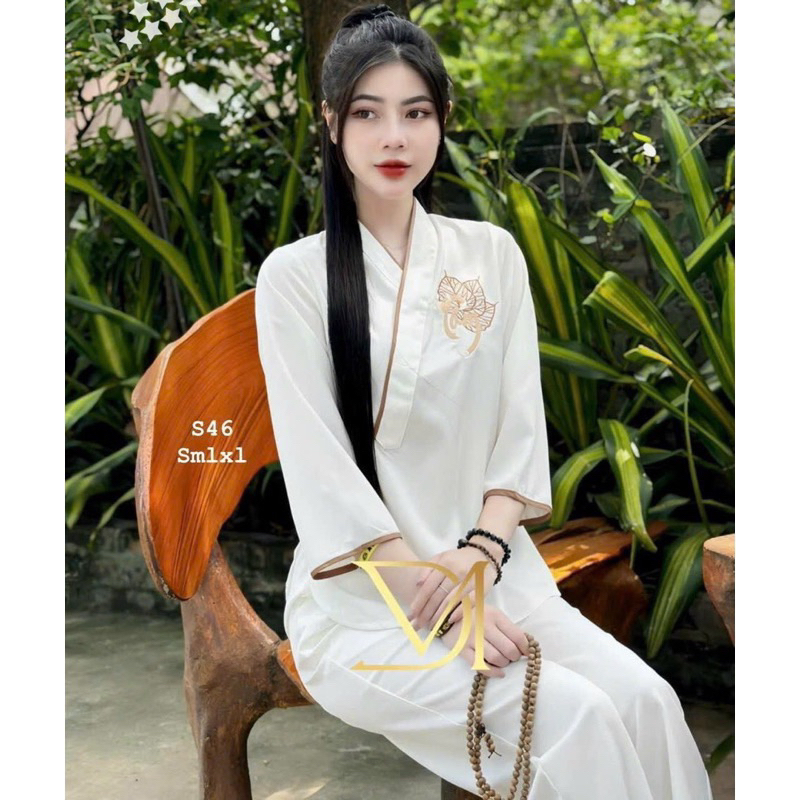 SÉT BỘ PHÁP PHỤC THIÊU HÌNH TAY LỠ PHỐI QUẦN DÀI