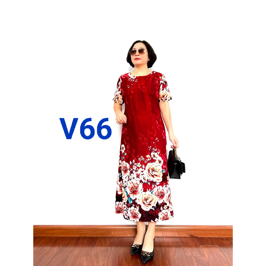 Váy Trung Niên Sang Trọng Chất Liệu Lụa Mango Mềm Mượt Và Thoáng Mát 2023 - Laddy Store