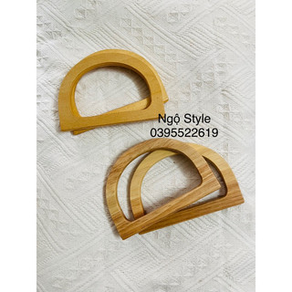 Quai túi xách gỗ chữ d, quai gỗ chữ d làm túi xách, quai gỗ làm túi handmade