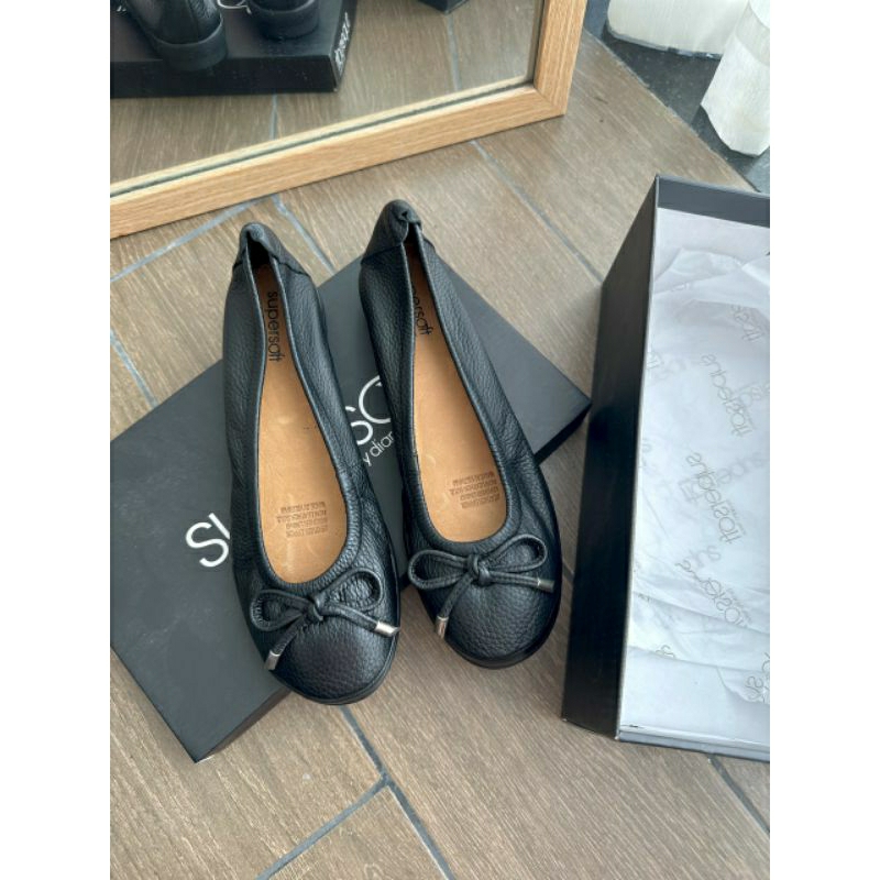 Giày Búp Bê Supe.rsoft Mũi Tròn - Giày Nữ Phối Nơ Phong Cách Hàn Quốc