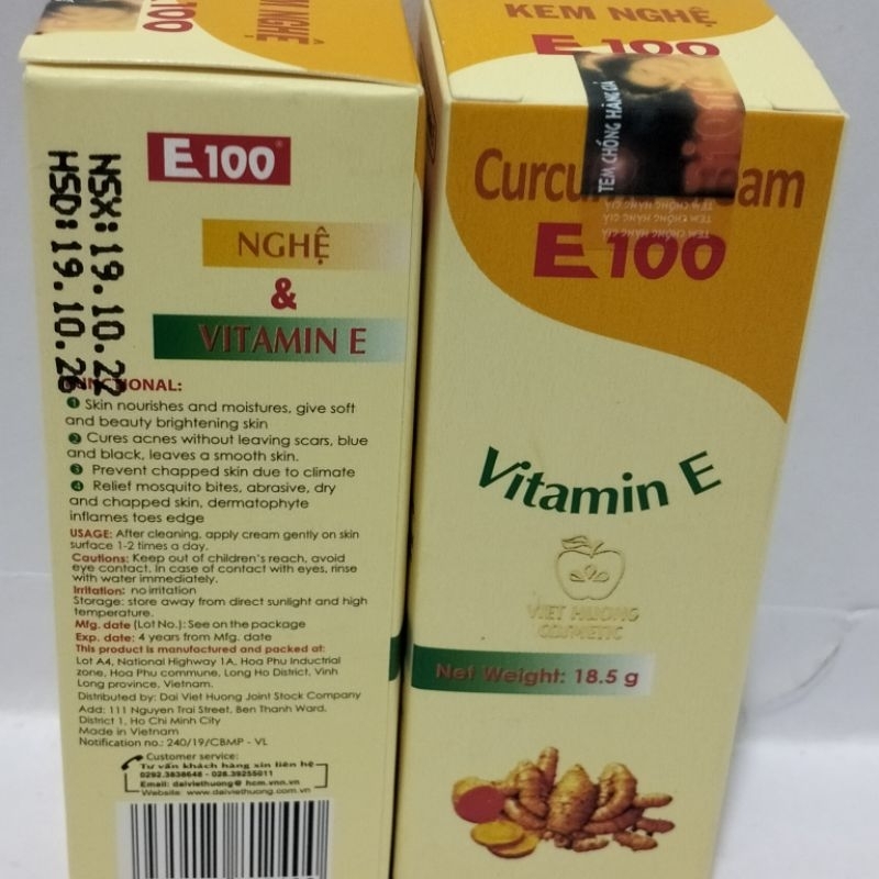 Kem dưỡng da, kem nghệ E100 tuýp 18gr