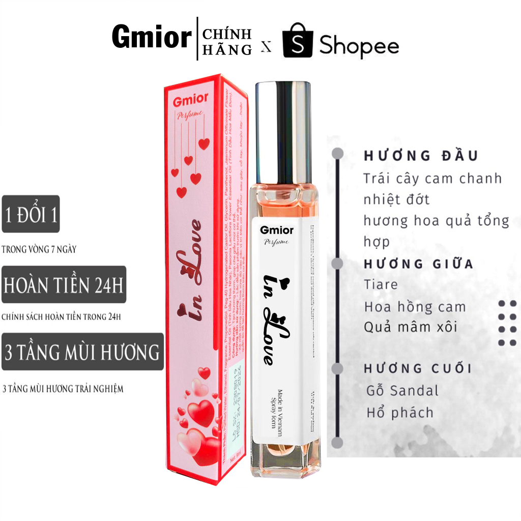 Nước Hoa in Love Dành Cho Nữ Hương Thơm Nhẹ Nhàng Gợi Cảm