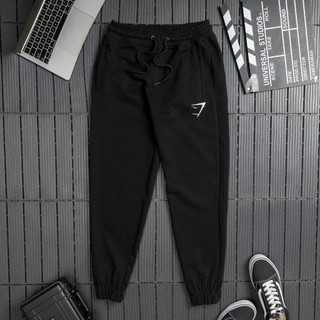 Quần jogger thể thao tập gym nam, chất thun da ca nỉ logo thêu