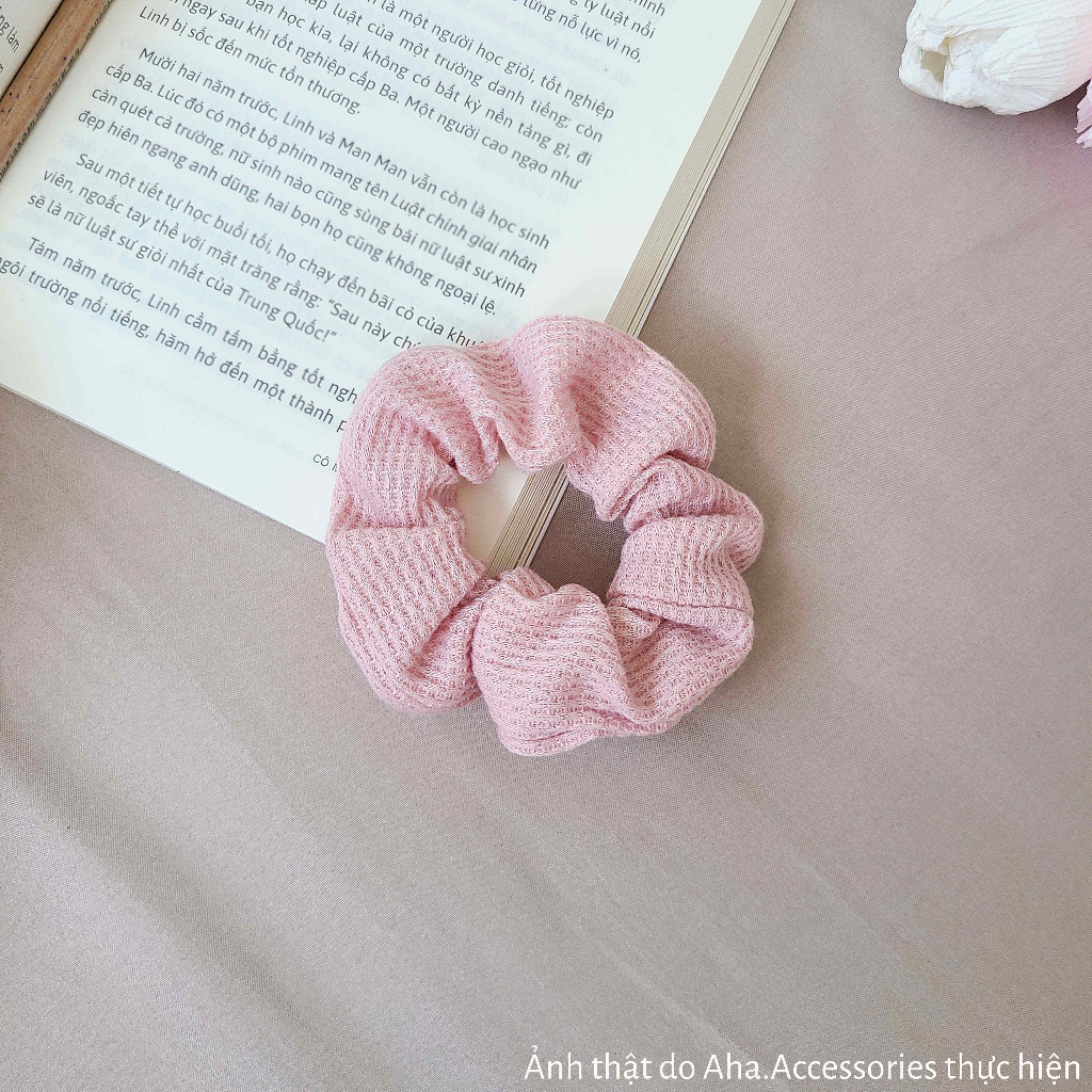 Dây chun buộc tóc Scrunchies thun gân màu Pastel Aha.Accessories SC1