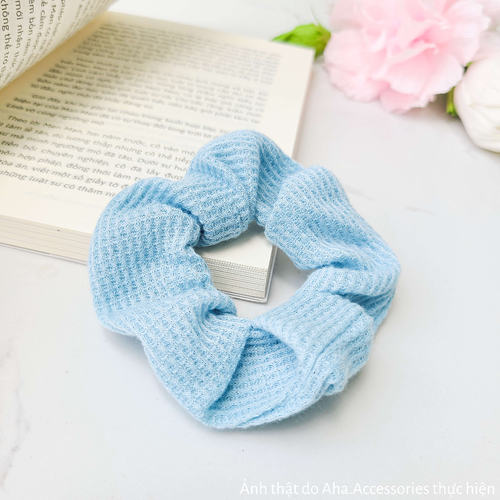 Dây chun buộc tóc Scrunchies thun gân màu Pastel Aha.Accessories SC1