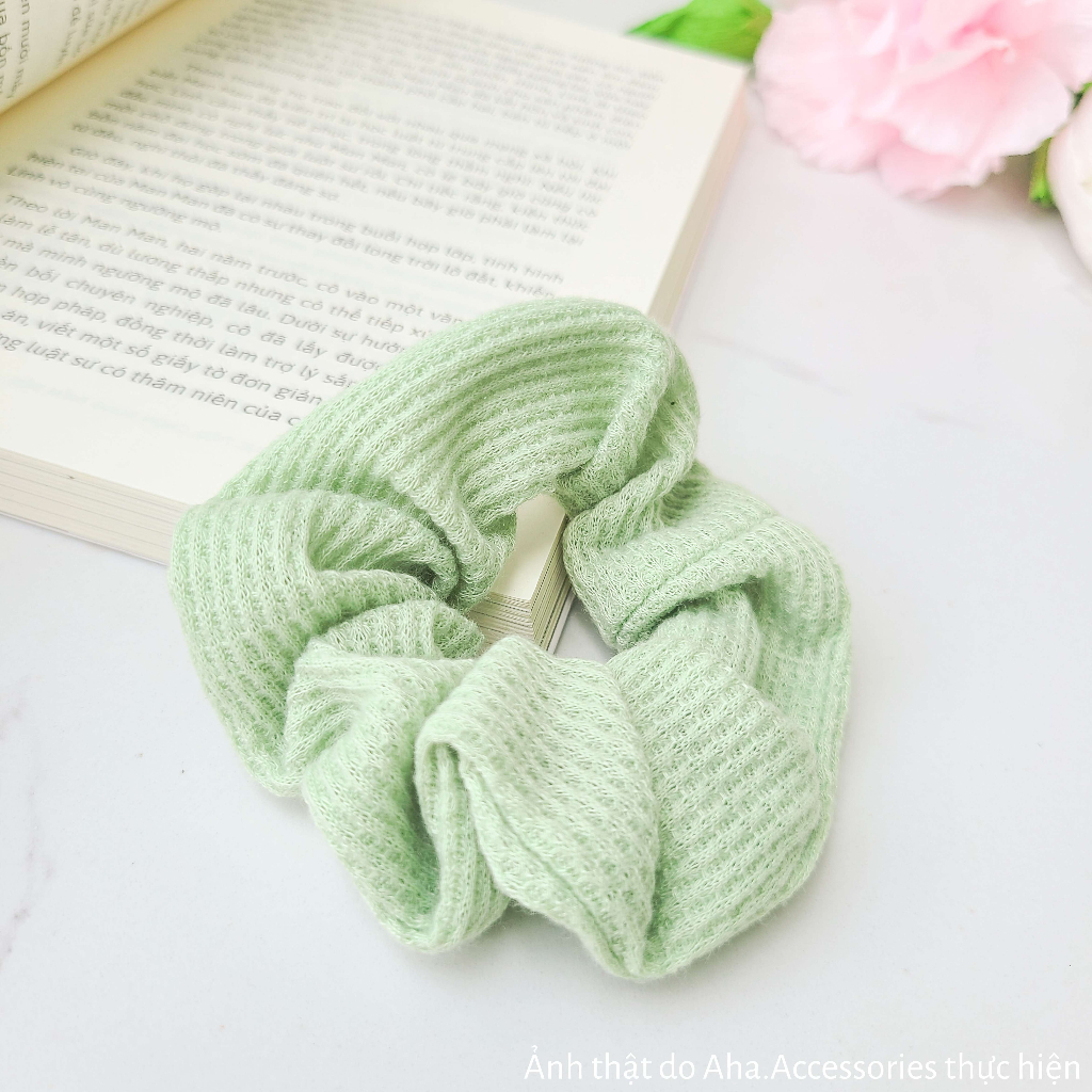 Dây chun buộc tóc Scrunchies thun gân màu Pastel Aha.Accessories SC1