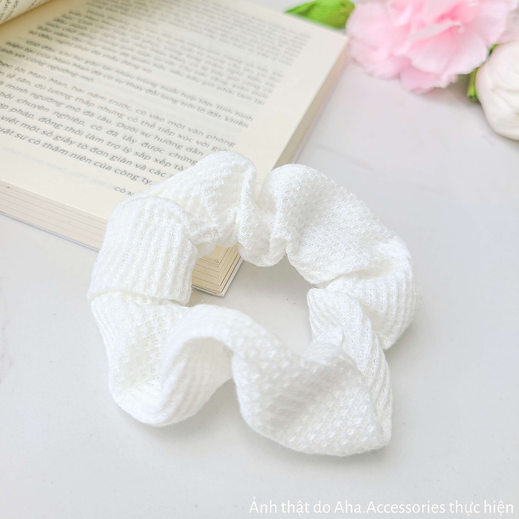 Dây chun buộc tóc Scrunchies thun gân màu Pastel Aha.Accessories SC1