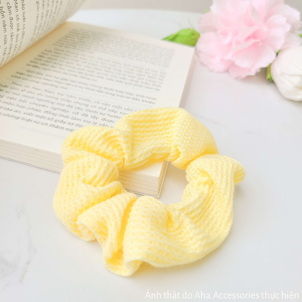 Dây chun buộc tóc Scrunchies thun gân màu Pastel Aha.Accessories SC1