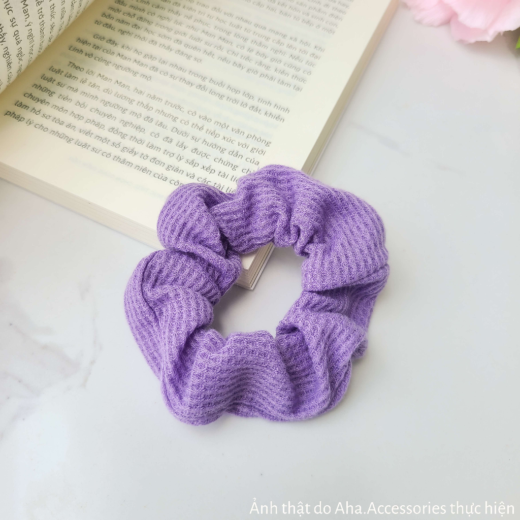 Dây chun buộc tóc Scrunchies thun gân màu Pastel Aha.Accessories SC1