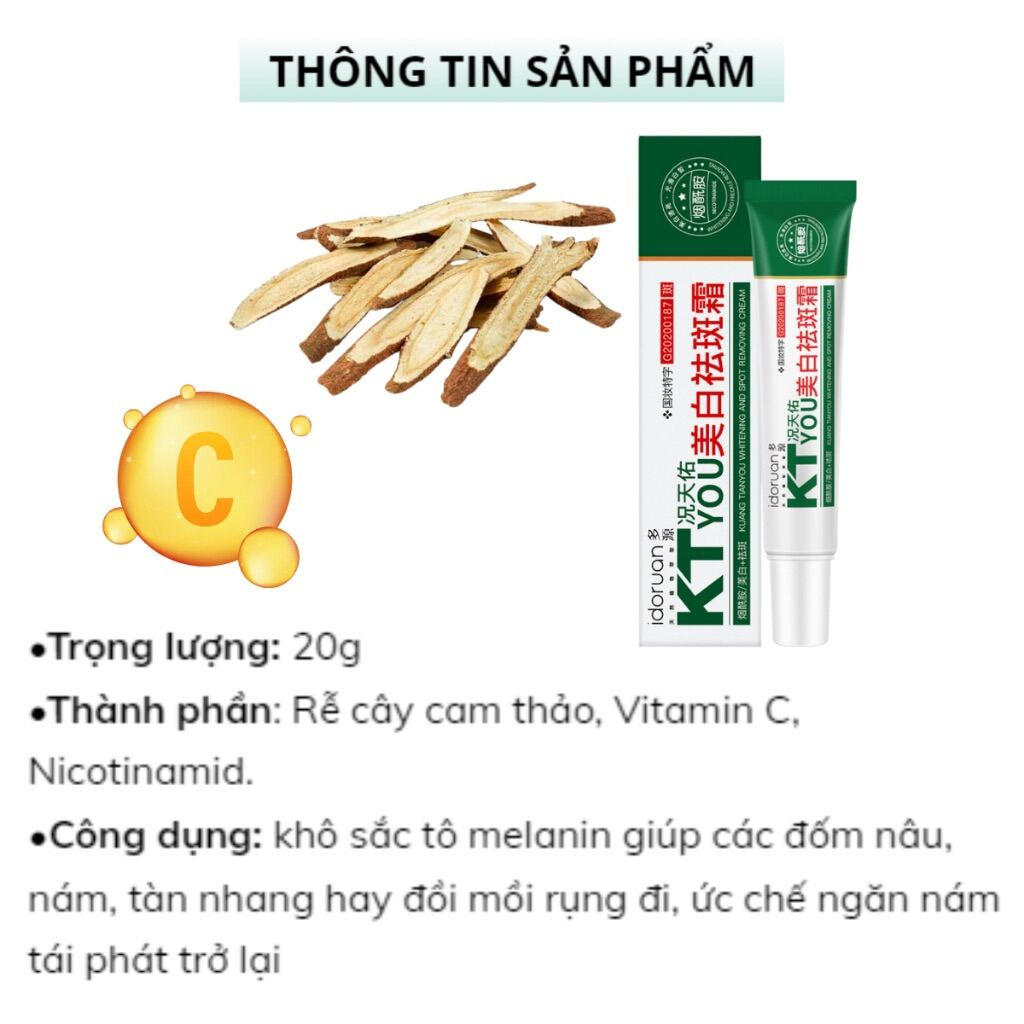 Kem Chấm Nám Tàn Nhang Đồi Mồi KT Loại Bỏ Nám Tàn Nhang Giúp Da Sáng Mịn 20g