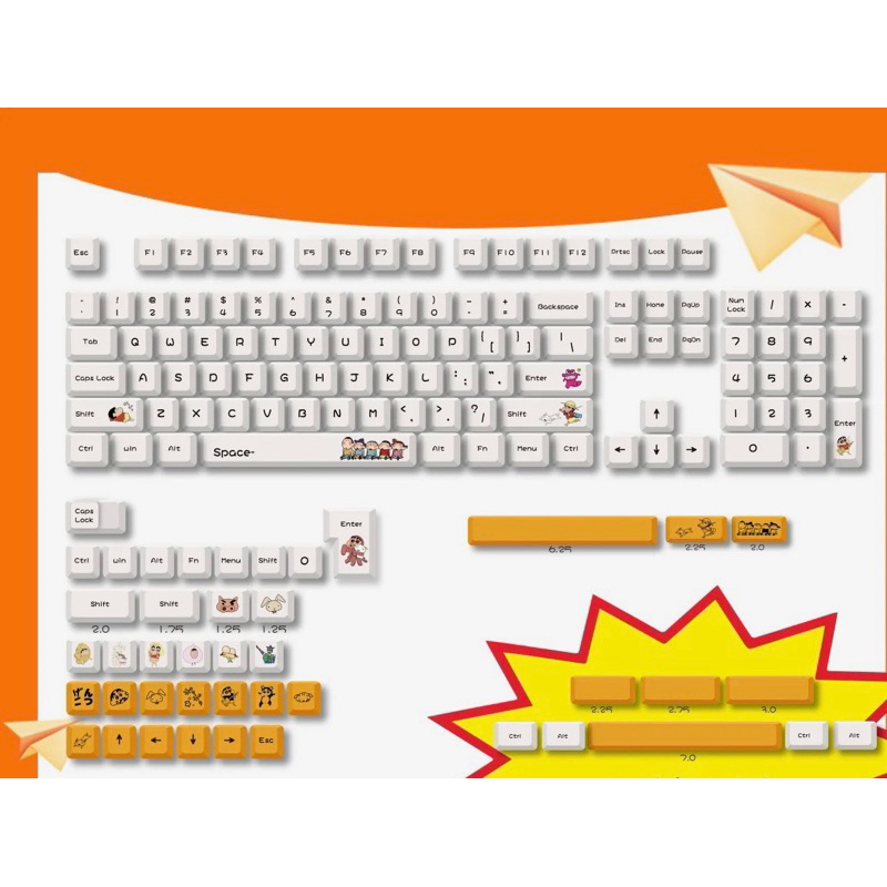 Keycap XDA shin cậu bé bút chì nhiều nút chơi được nhiều layout. giá rẻ cho bàn phím cơ