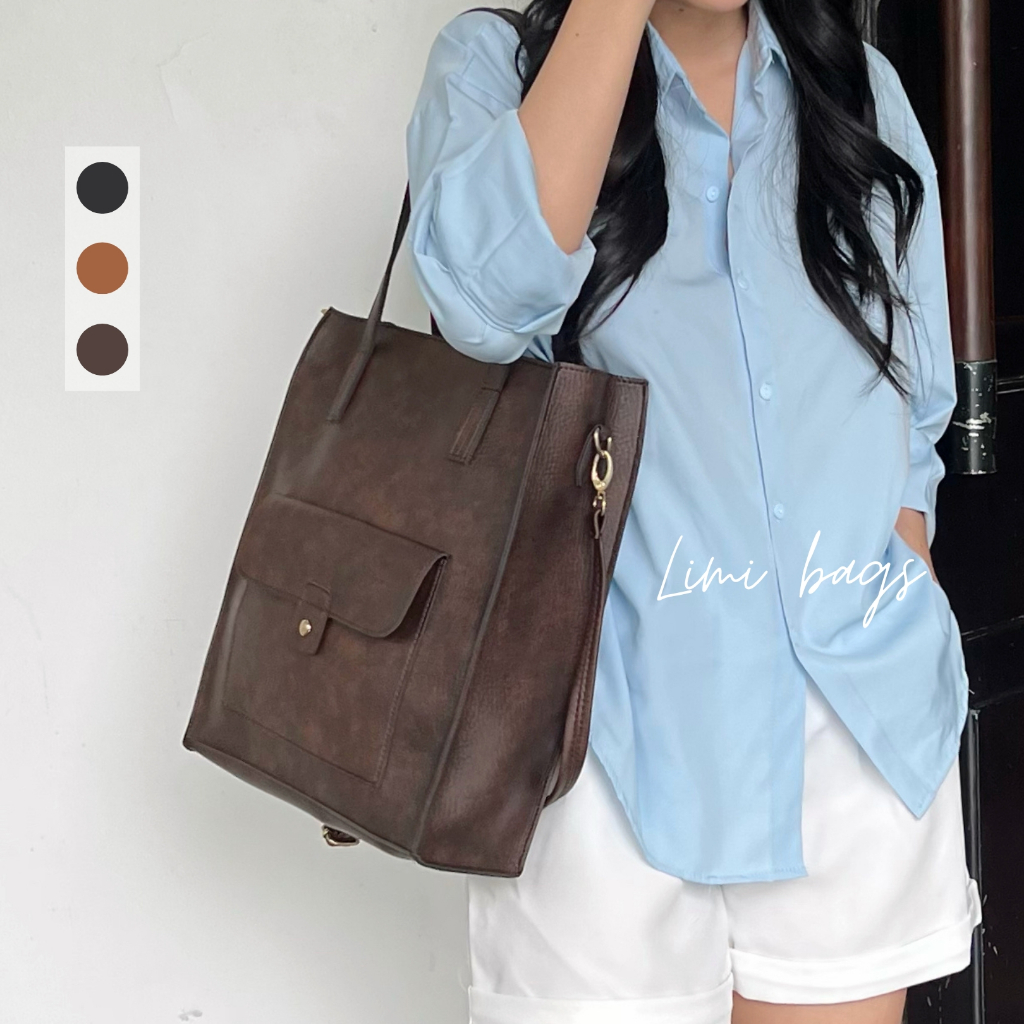 Túi xách công sở nữ da tote xách tay bản to đi làm đi học đi dạy A4 laptop đẹp thời trang DONNA Limi bags