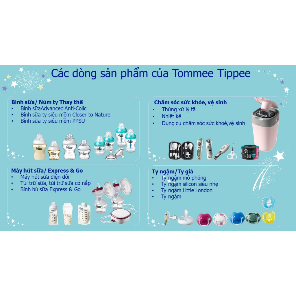 Máy Hút Sữa Điện Đơn Tiện Lợi kèm bình sữa và miếng lót tommee tippee,hàng mới 100%, hàng có chút trầy xước.