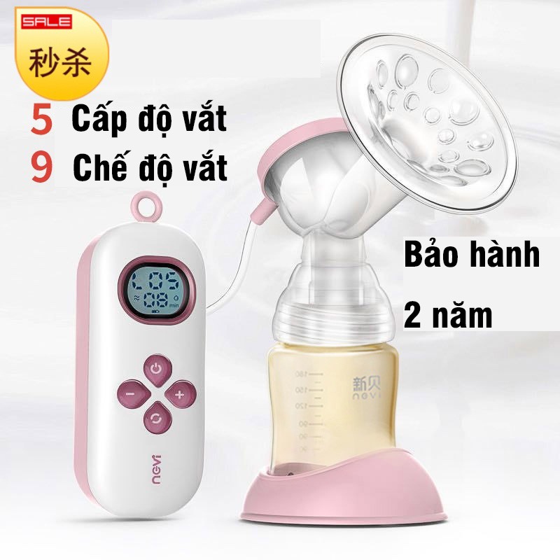 Máy Hút Sữa Điện Đơn Nevi, Lực Hút Mạnh,chế độ massage, kích ứng sữa, kèm túi trữ sữa và miếng lót thắm sữa.