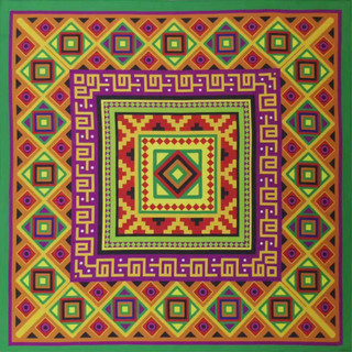 Khăn bandana hoa văn thổ cẩm cổ điển lạ mắt Song An Eco