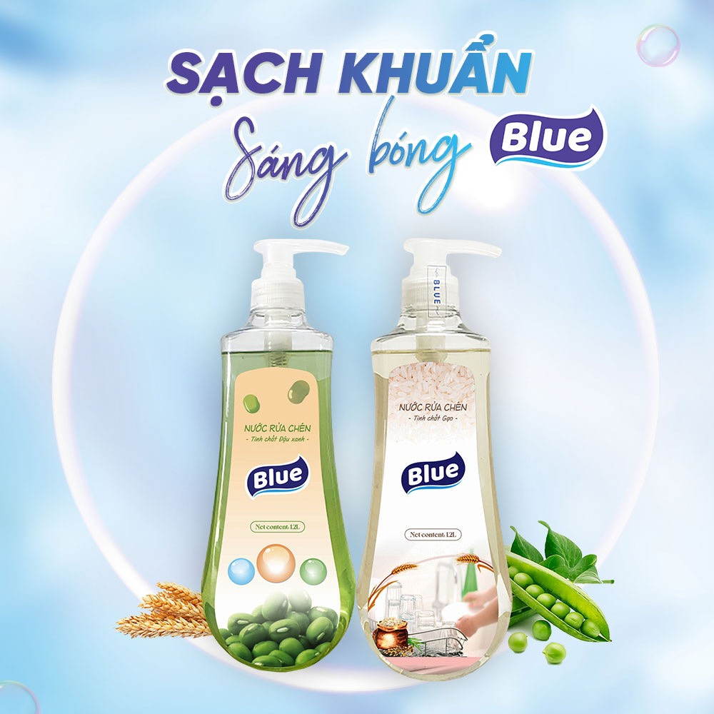 Nước Rửa Chén Blue Hàn Quốc - Hương Đậu Xanh, Hương Gạo - Bảo vệ da tay