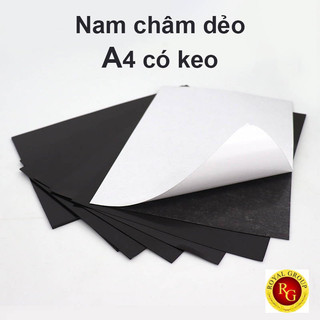 3 Tấm Nam châm lá A4, nam châm dẻo A4 0,5mm có băng keo hai mặt