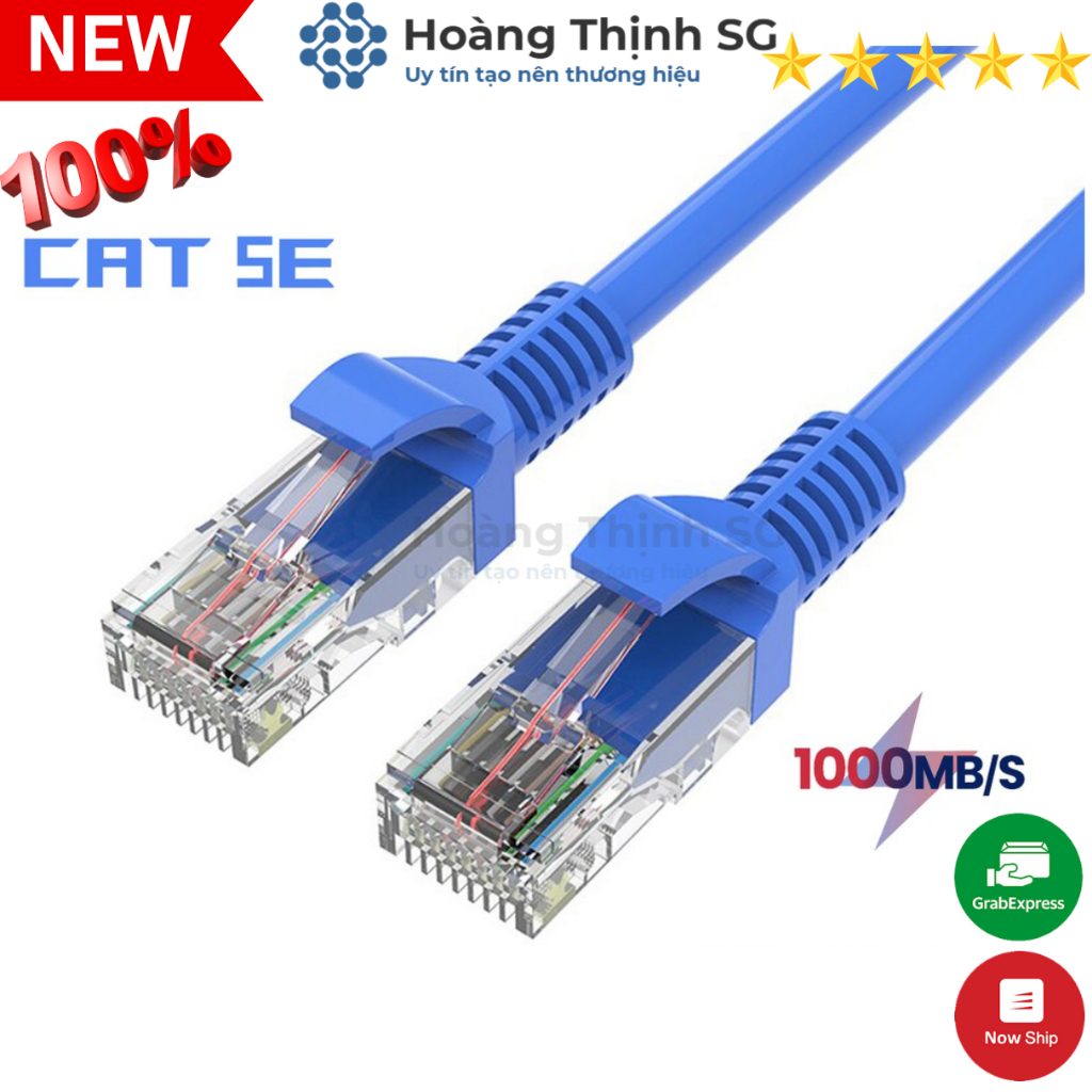 Dây cáp mạng LAN CAT5E bấm sẵn 2 đầu, 1.5m-3m-5m-10m chuẩn RJ45 kết nối mạng internet cho Máy tính - Laptop