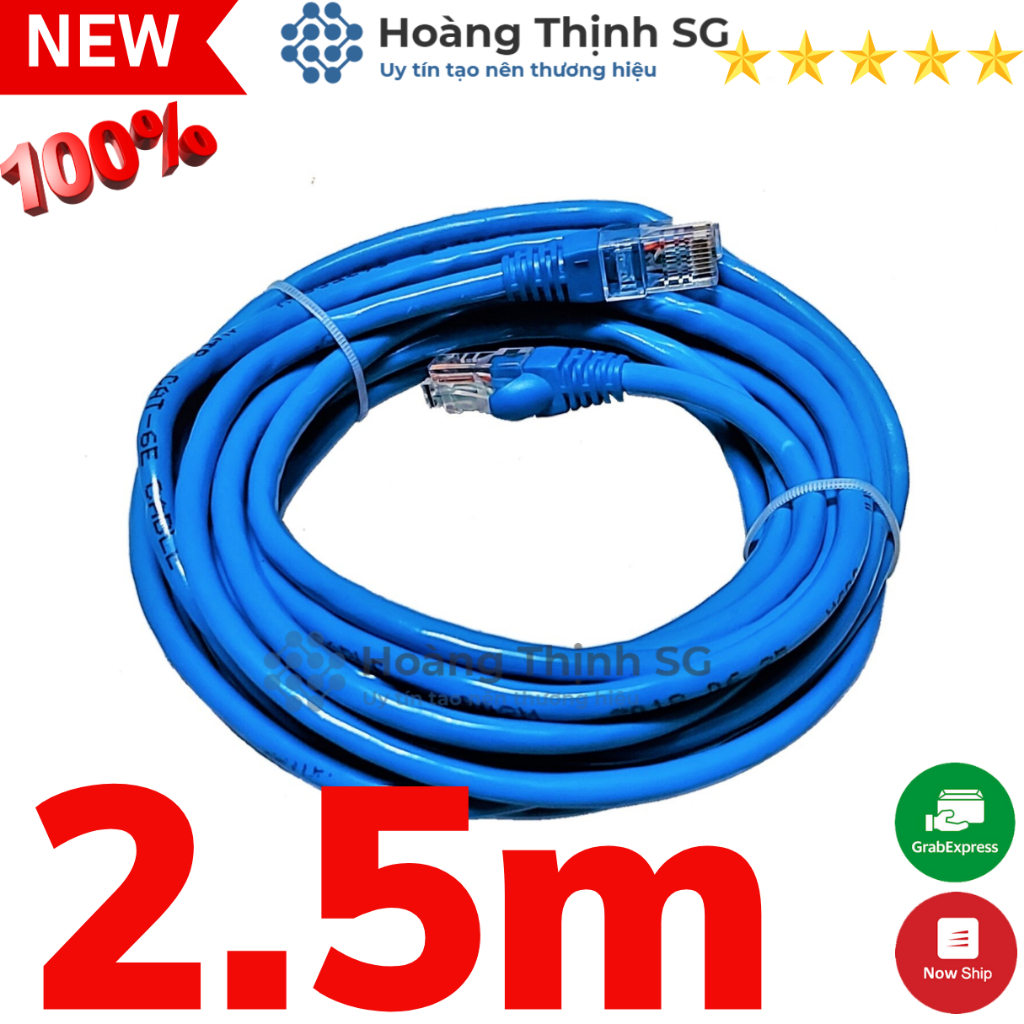 Dây cáp mạng LAN CAT5E bấm sẵn 2 đầu, 1.5m-3m-5m-10m chuẩn RJ45 kết nối mạng internet cho Máy tính - Laptop