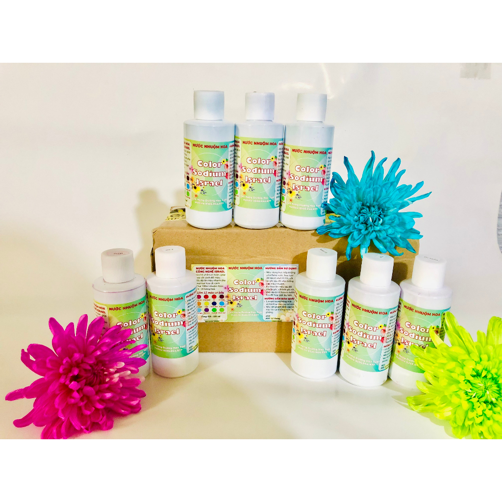 Thuốc nhuộm hoa tươi, màu nhuộm hoa chai 100MLđổi màu theo công nghê Israel, nước nhuộm hoa tươi lên chuẩn màu, tươi hoa