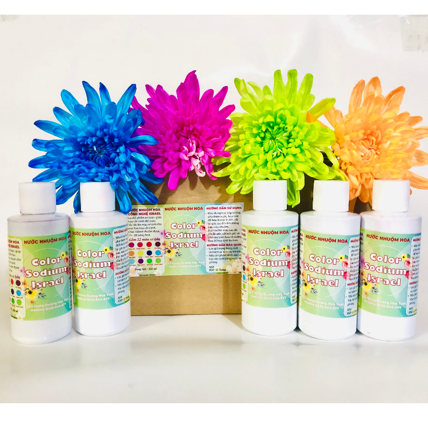 Thuốc nhuộm hoa tươi, màu nhuộm hoa chai 100MLđổi màu theo công nghê Israel, nước nhuộm hoa tươi lên chuẩn màu, tươi hoa